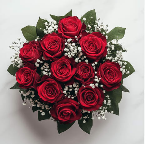 Dozen Red Roses Wrapped