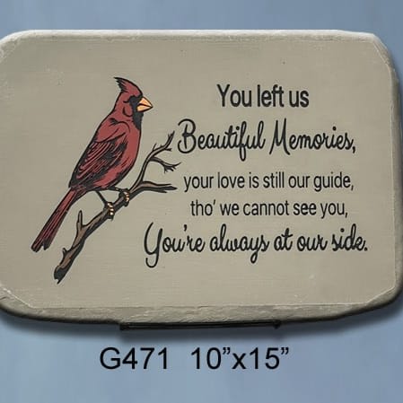 Beautiful Memories Cardinal Memorial Stone