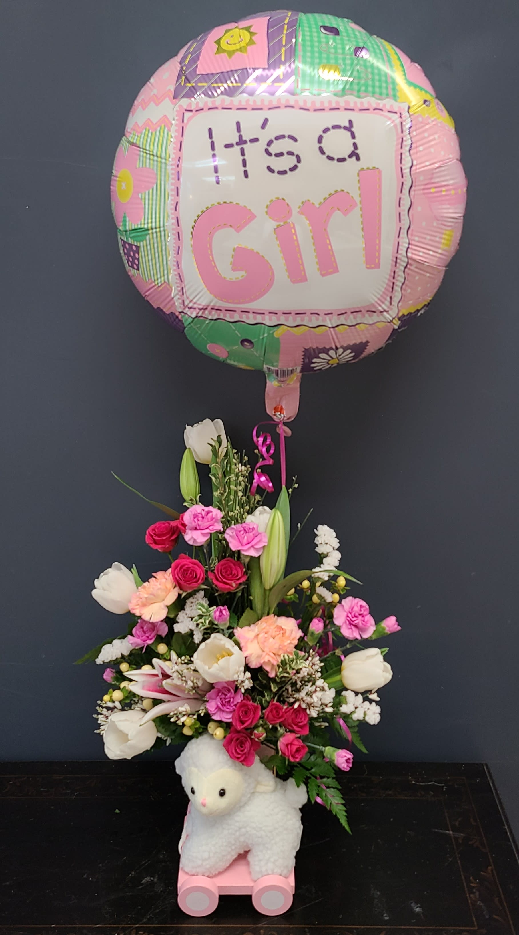 Baby BOY Lamb w/ Balloon