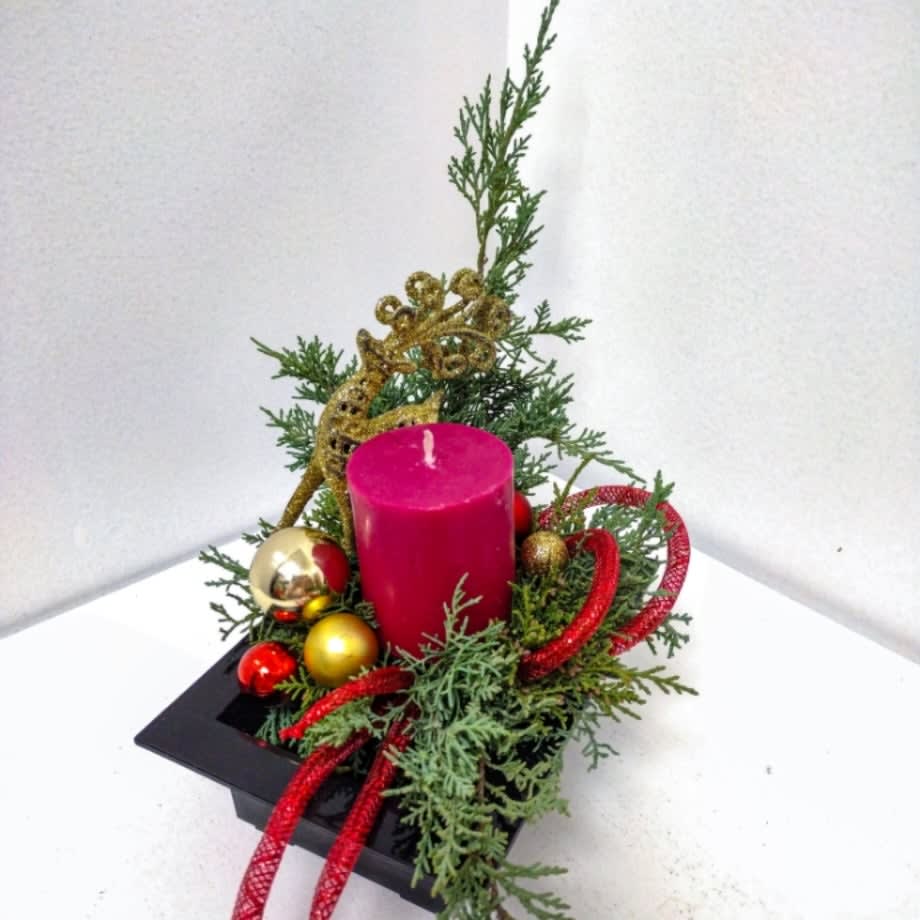 Reindeer Ornament with red Candle