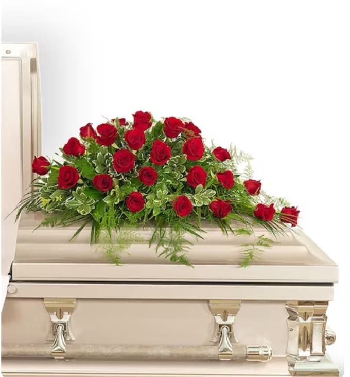 24 Red Rose Casket Spray