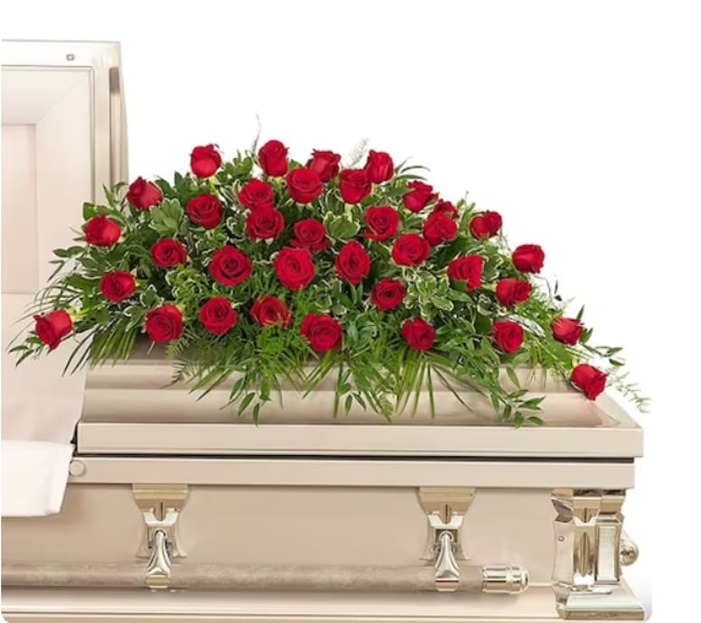 36 Red Roses Casket Spray