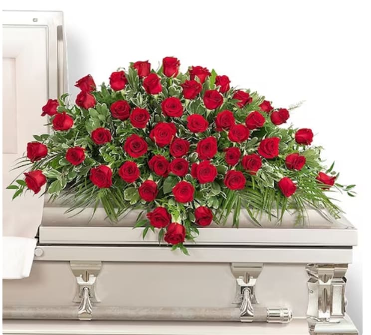 50 Red Roses Casket Spray