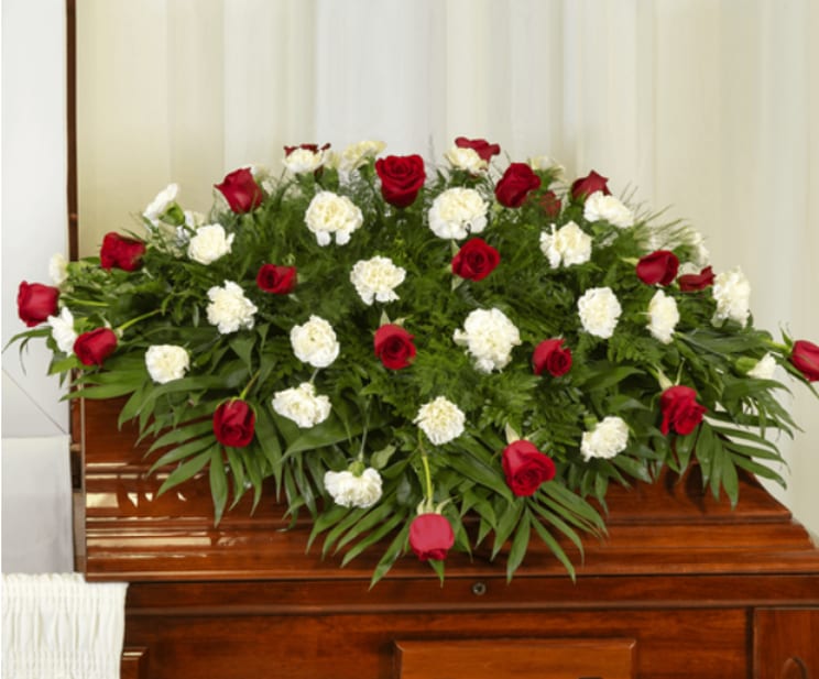 Rose and Carnation Casket Spray