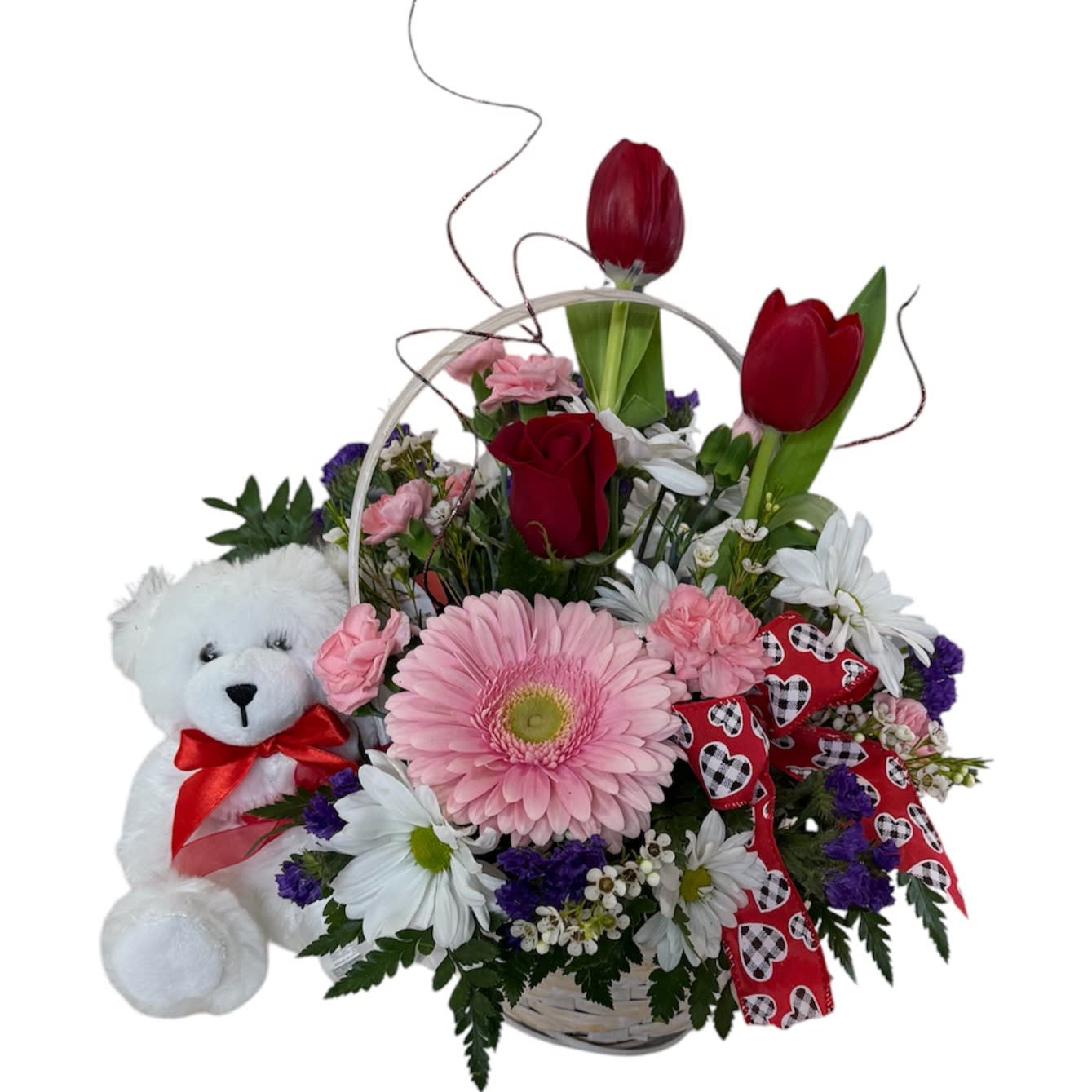 Bear-y Happy Valentine's Day Flower Bouquet
