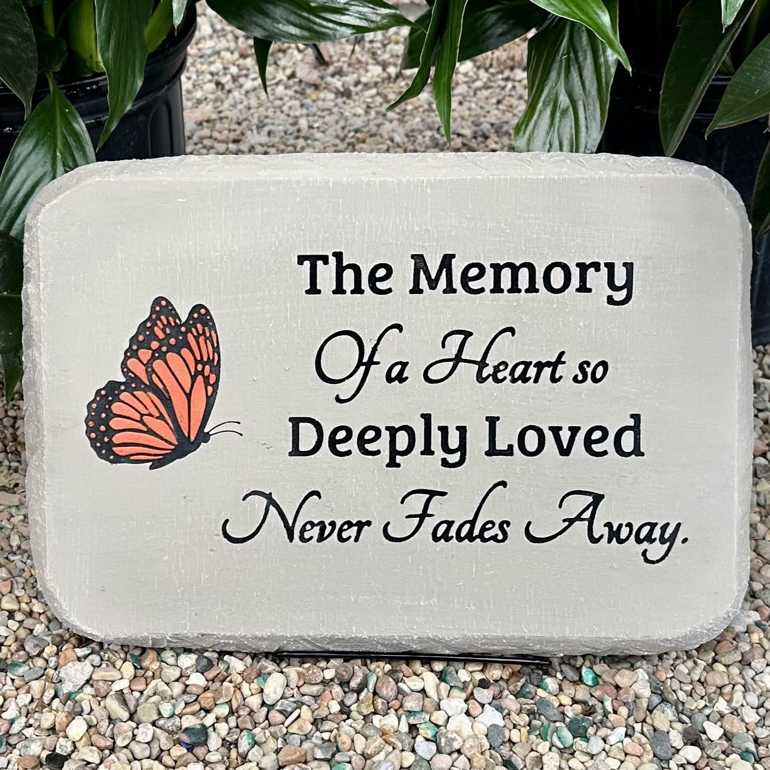 The Memory of a Heart Stone w/Orange Butterfly