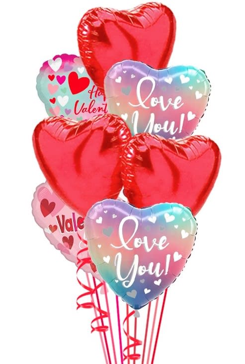 VALENTINE BALLOON ASSORTMENT Flower Bouquet