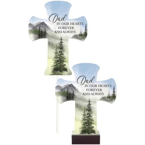 Dad Cross Pedestal or Stake Flower Bouquet