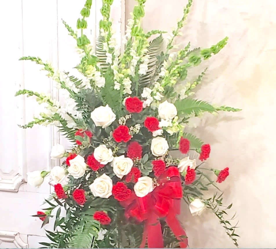 Striking Red and White Easel Spray