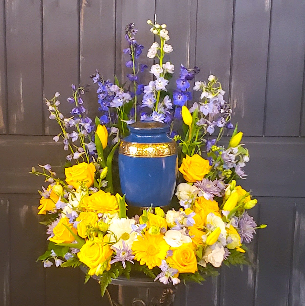 Swedish Blue and Yellow Urn Surround