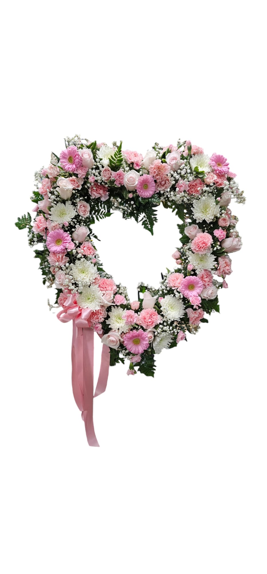 Pink and White Open Heart