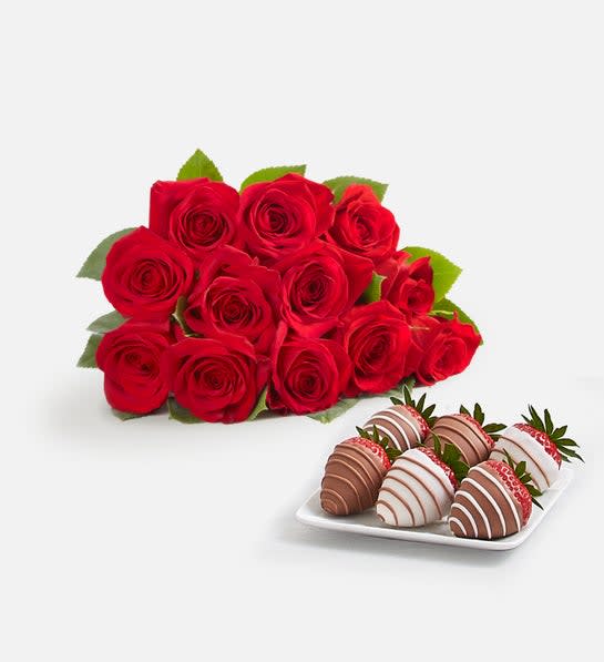 Deliciously Decadent™ Red Roses and Gourmet Drizzled Strawberries™