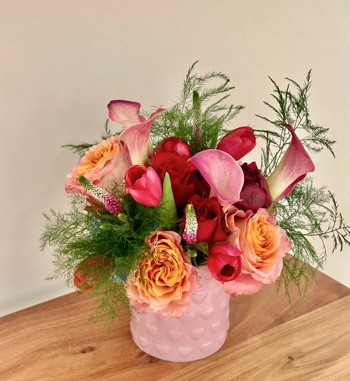 Heart in Hand Flower Bouquet