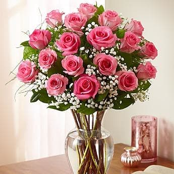 Rose Elegance™ Premium Long Stem Pink Roses Flower Bouquet