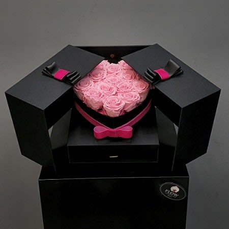 Open Heart Jewellery box pink