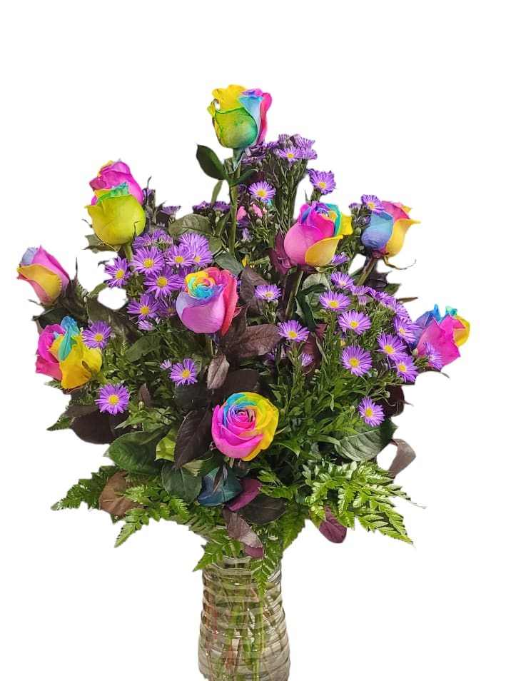 Vday Ravishing Rainbow Flower Bouquet