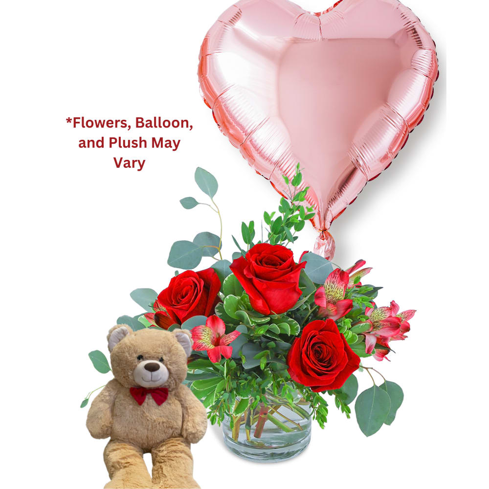 Designer's Choice Flowers with Plush Flower Bouquet