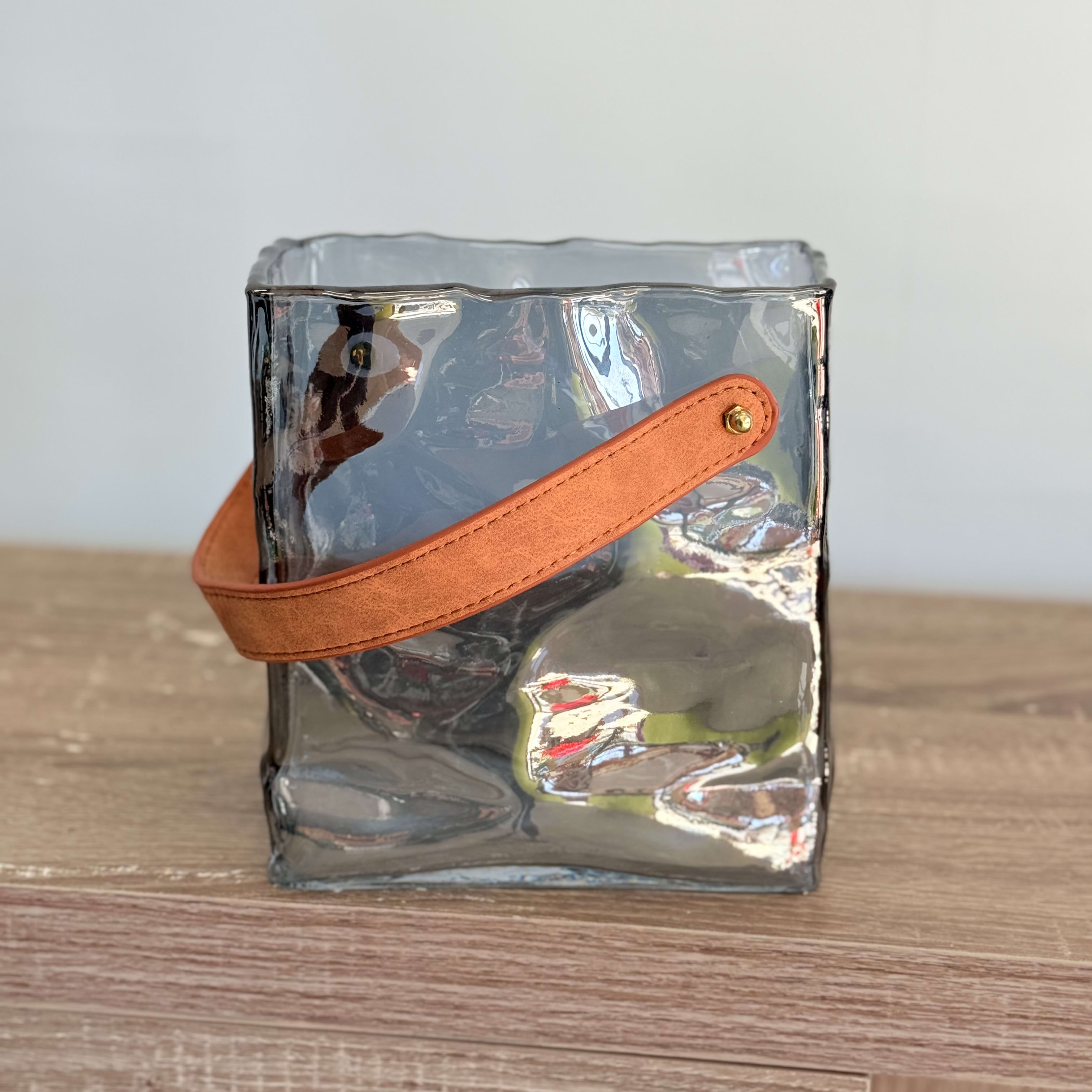 Glass Purse Vase - Smoke