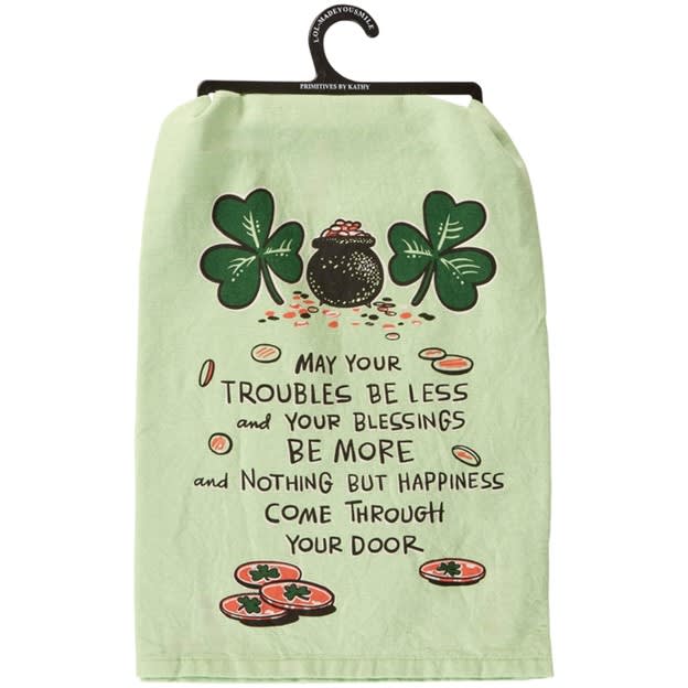 Irish Blessing Kitchen Towel Flower Bouquet