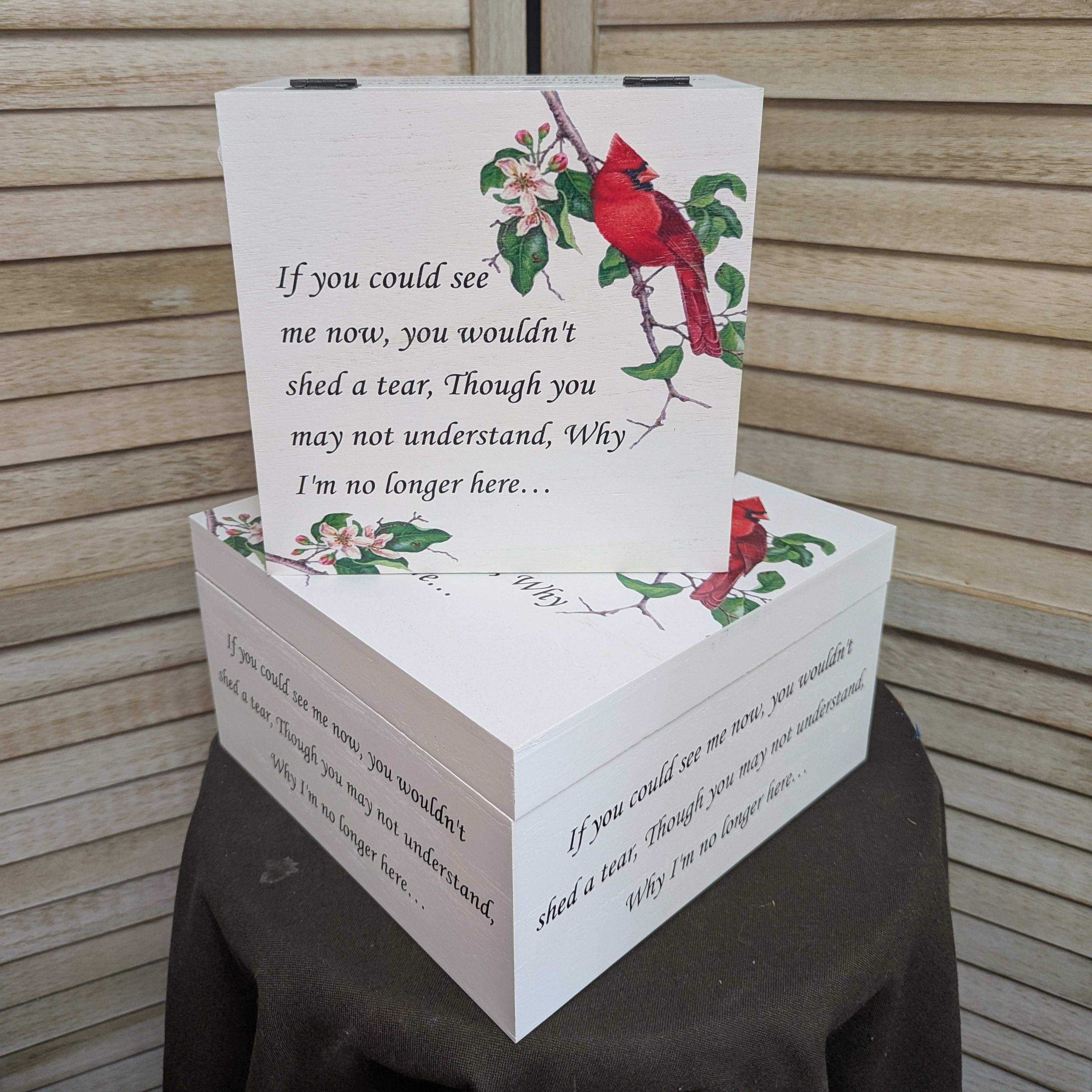 Cardinal Memory Box Flower Bouquet