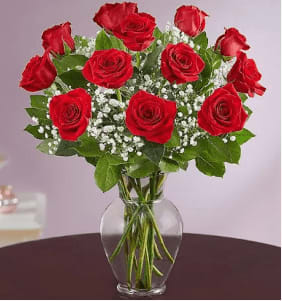 The Premium Red Rose Dozen Flower Bouquet