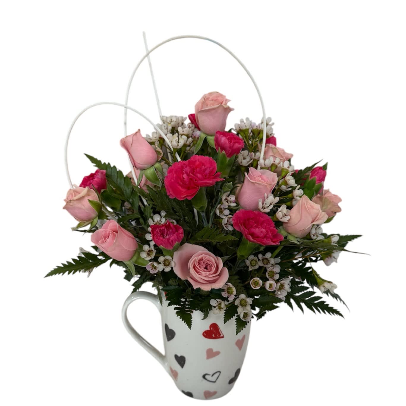 Sweetheart Mug Flower Bouquet