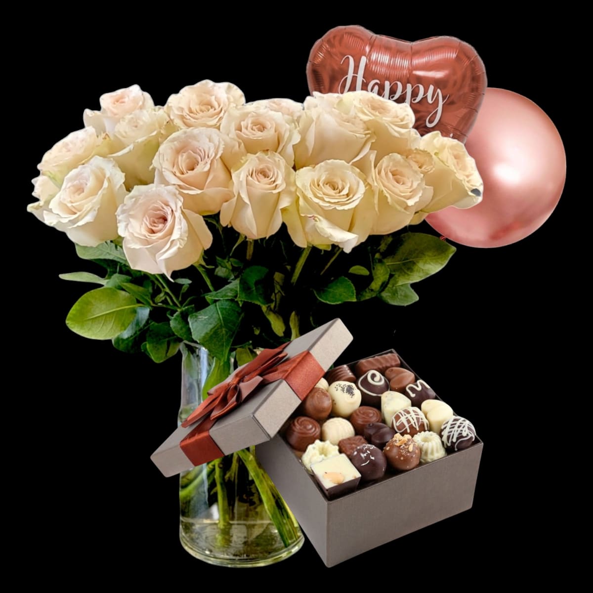 BLUSH VASE LOVE PACKAGE Flower Bouquet