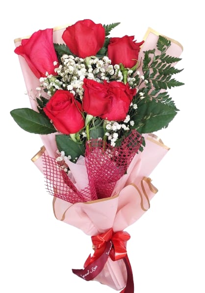 Half Dozen Roses Wrapped