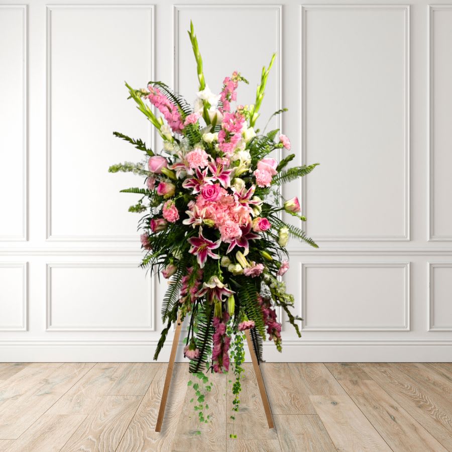 Blush Remembrance - Standing Spray Flower Bouquet