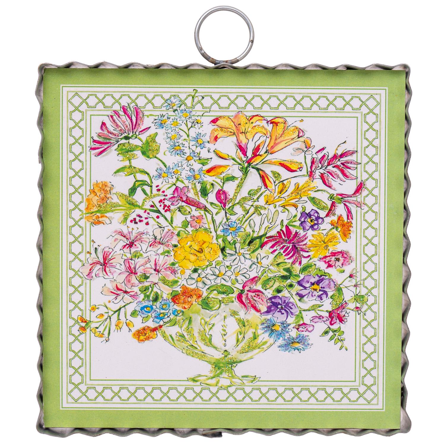 Mini Green Floral Arrangement Print