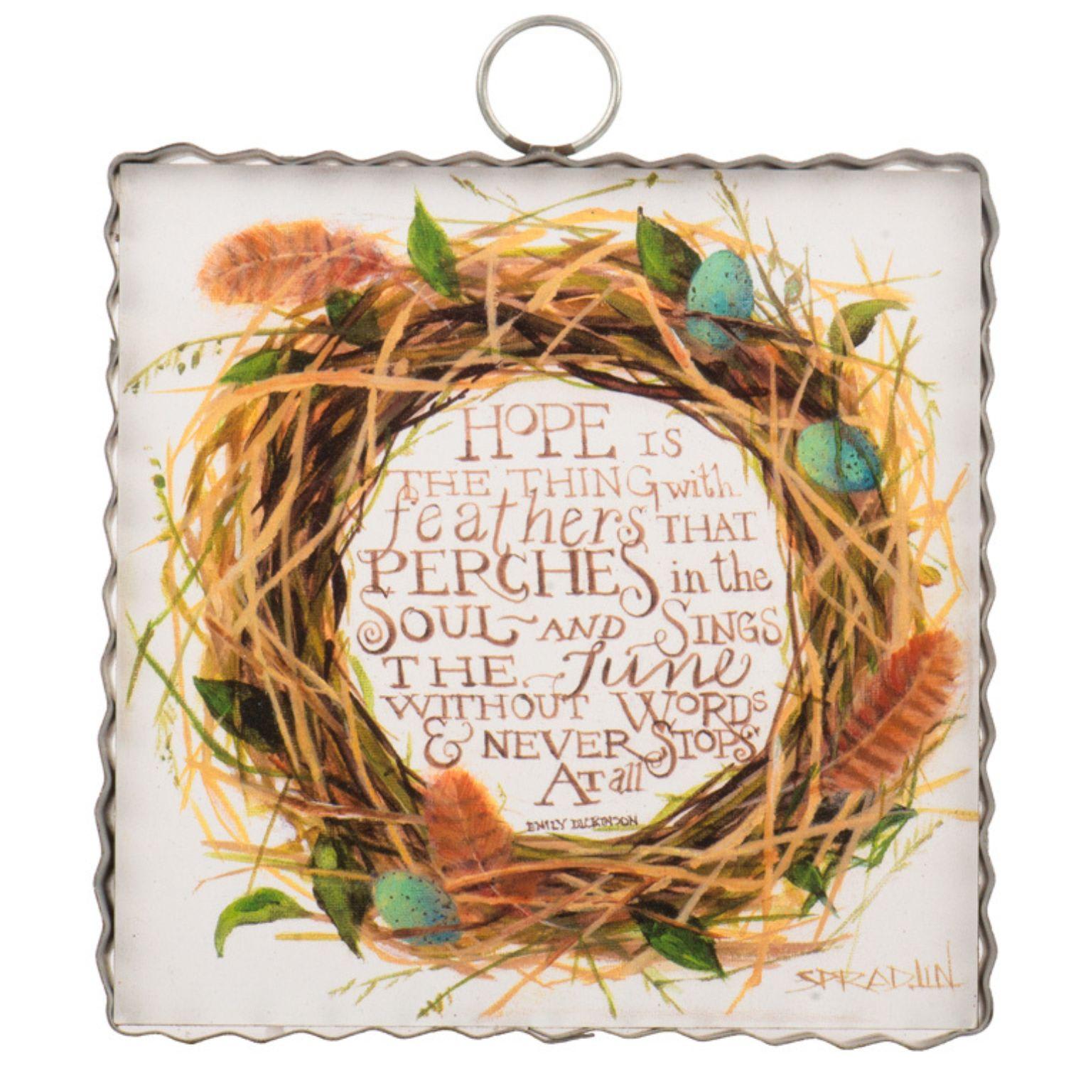 Mini Birds Nest Wreath Print