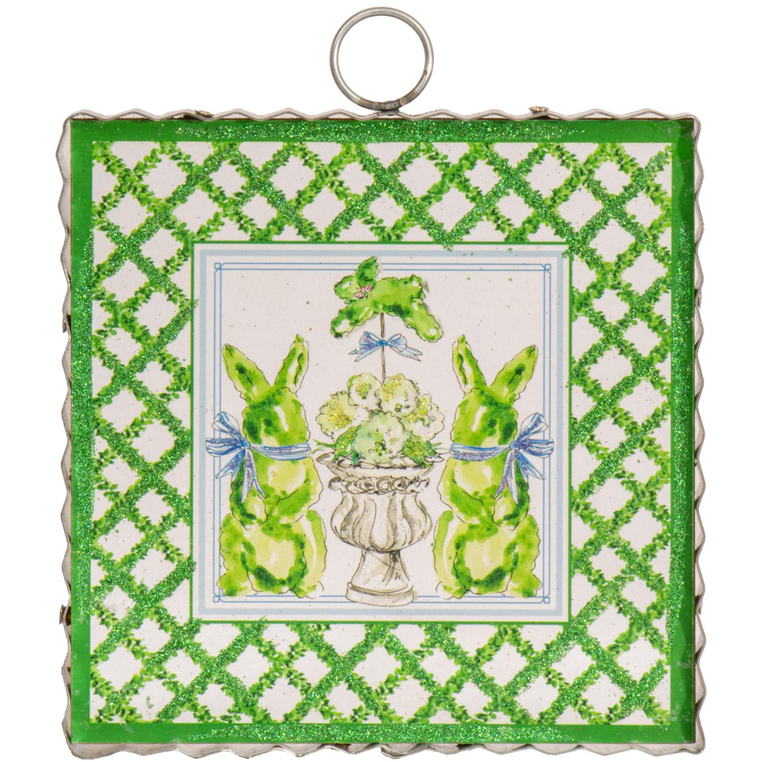 Mini Boxwood Bunnies Print