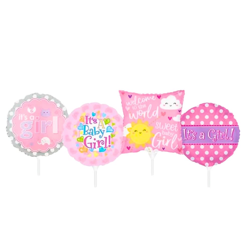 It's A Girl Stick Balloon