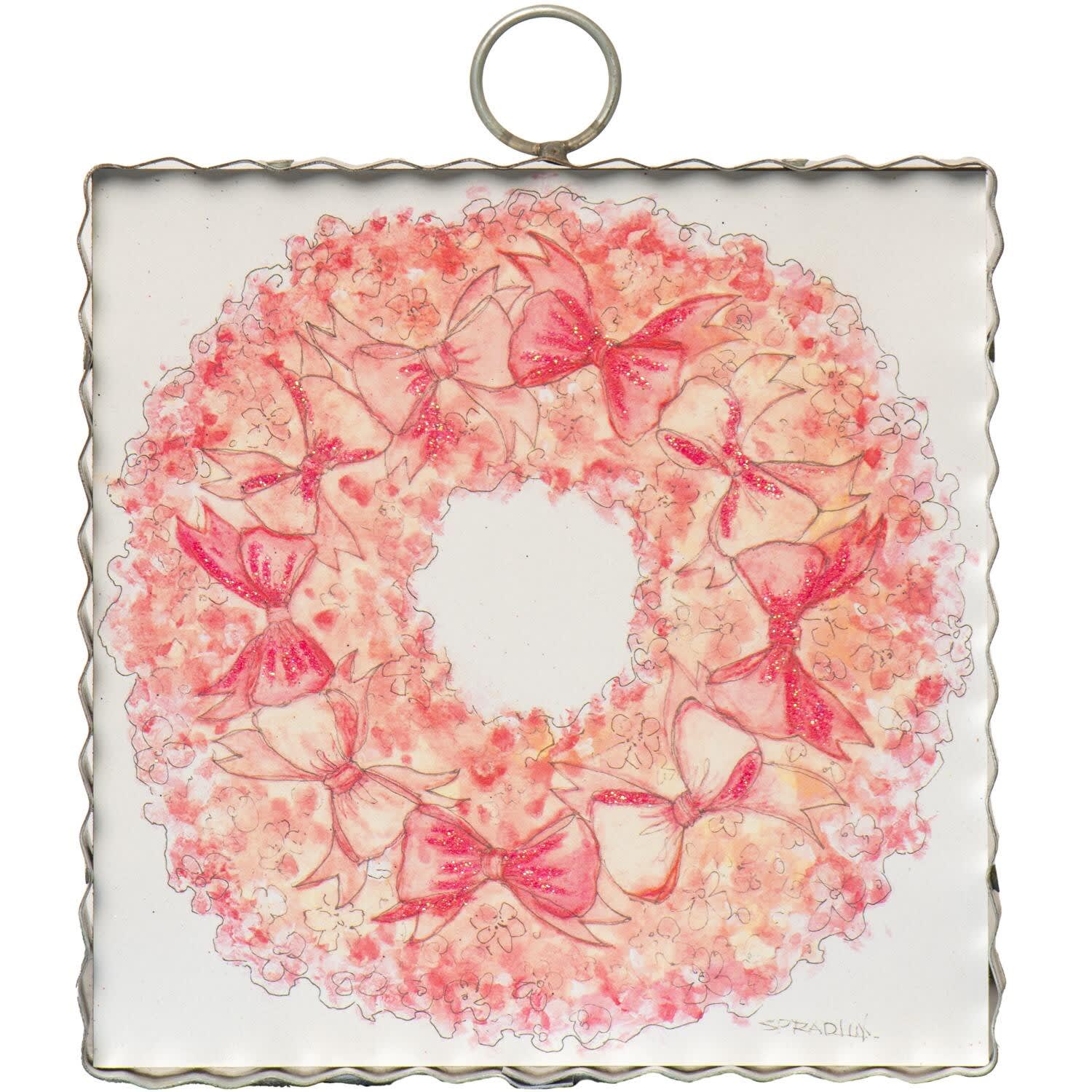 Mini French Bow Wreath Print
