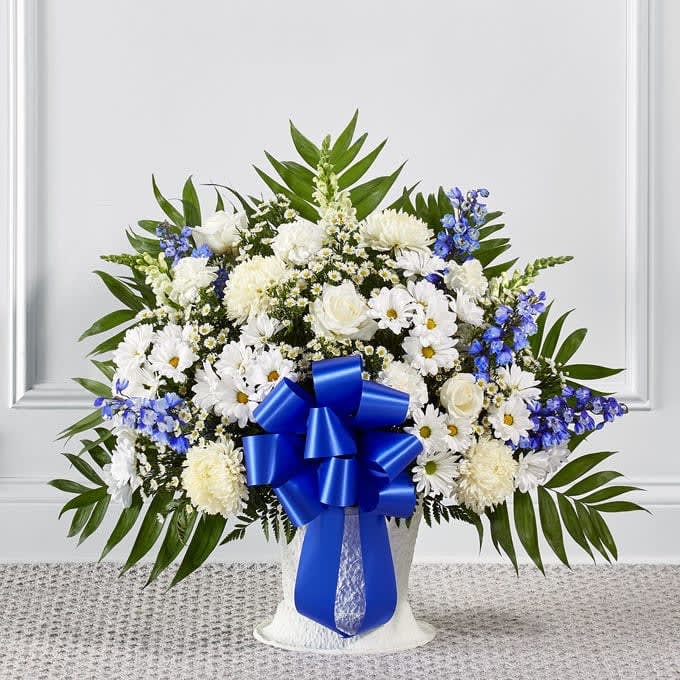 Blue and white sympathy Basket