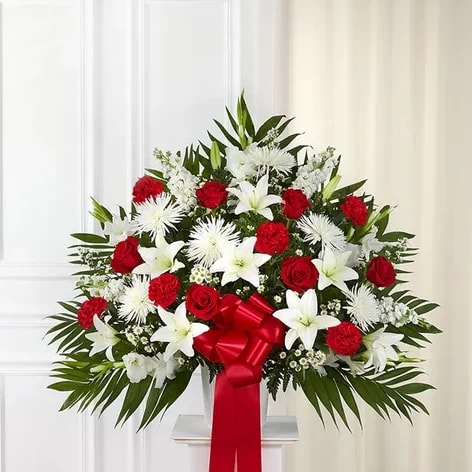 Red and White Sympathy Basket