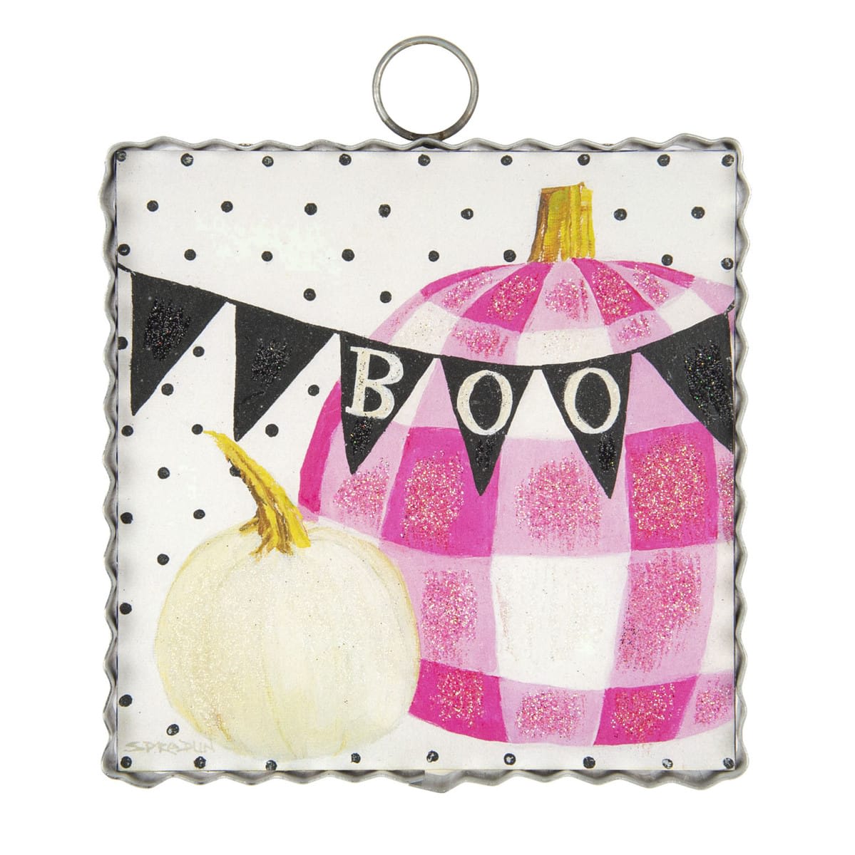 Mini Boo Banner Pumpkin Print Flower Bouquet