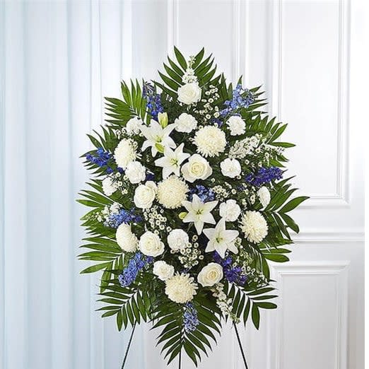 Blue and White Standing Spray