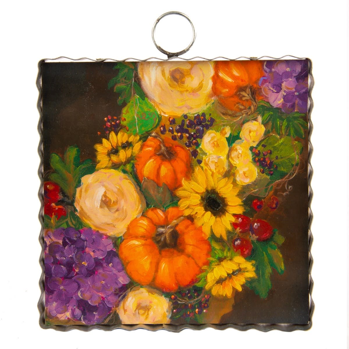 Mini Fall Wreath Up Close Print Flower Bouquet