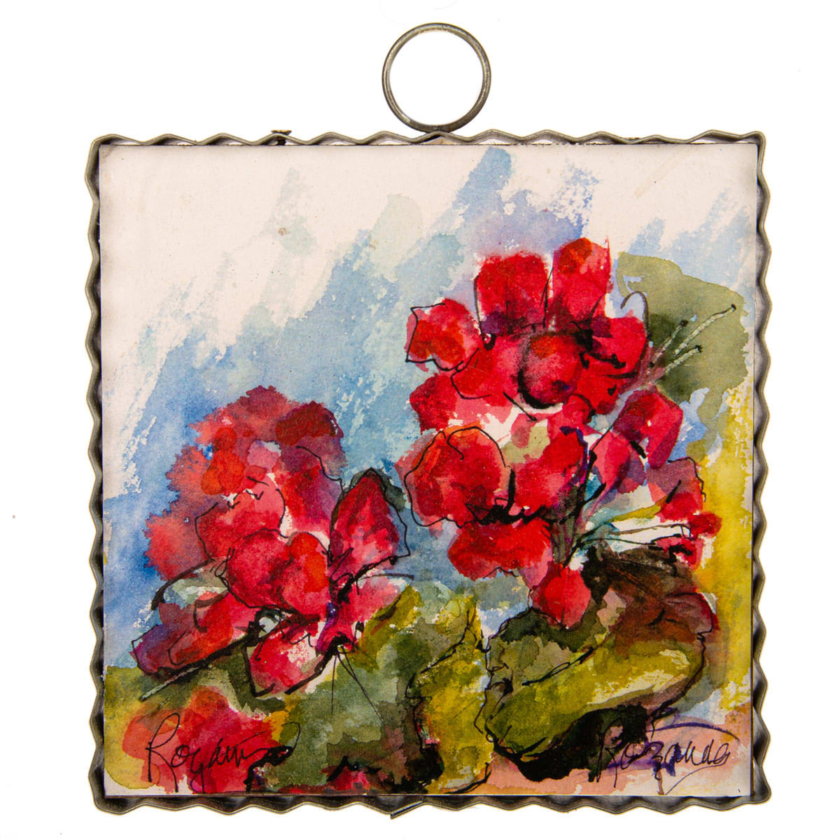 Mini Geraniums Print Flower Bouquet