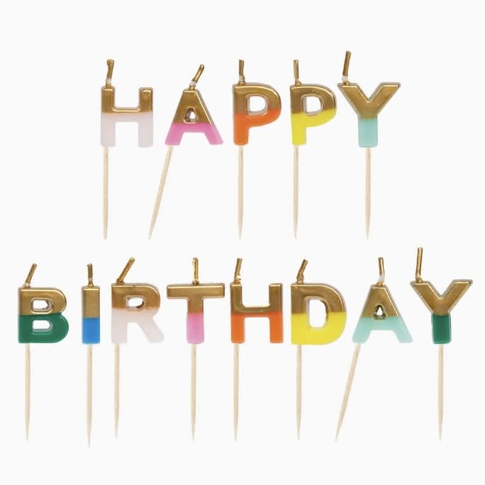 Rainbow Happy Birthday Candles