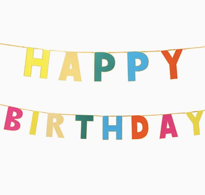 Rainbow Happy Birthday Garland