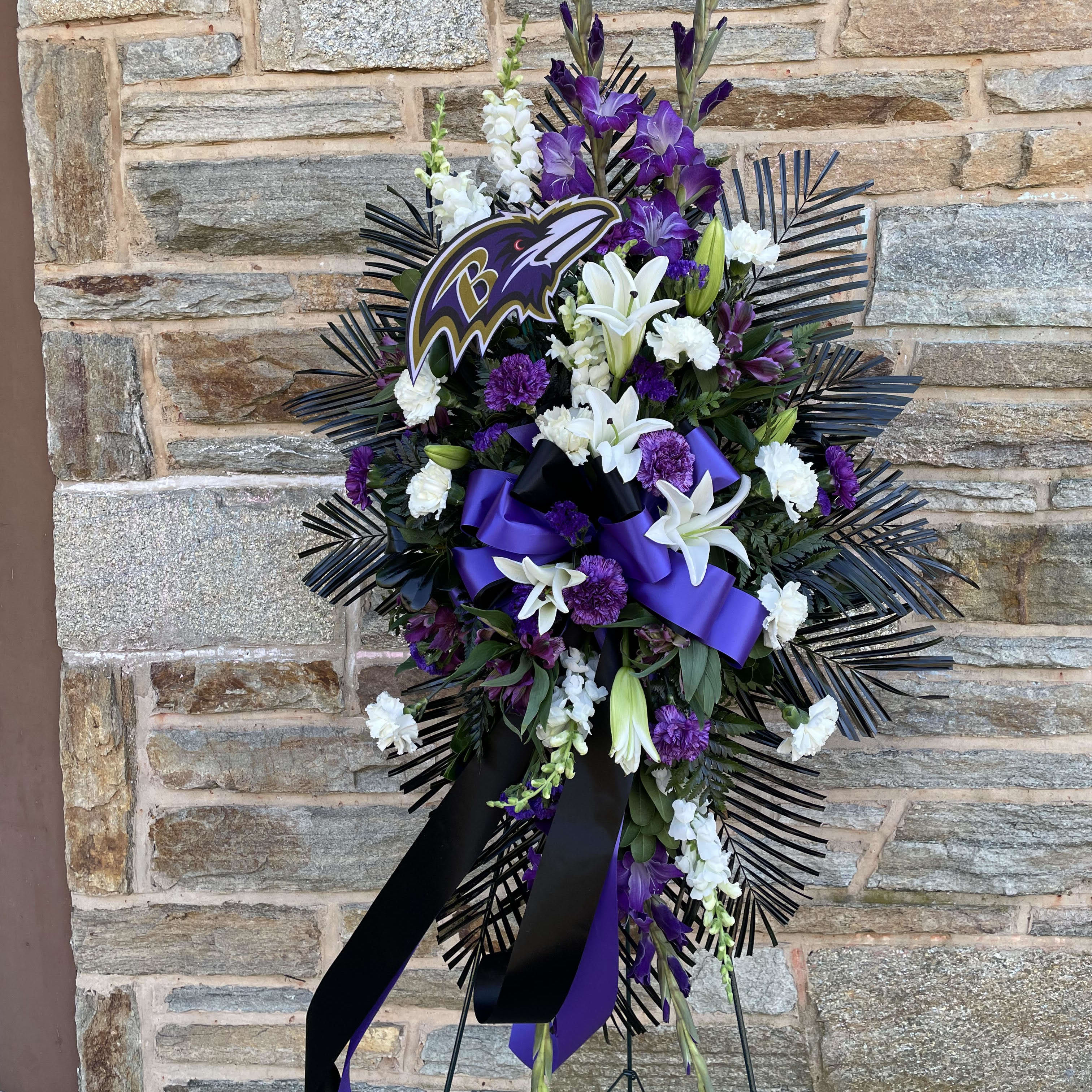 Purple Pride Standing Tribute Flower Bouquet