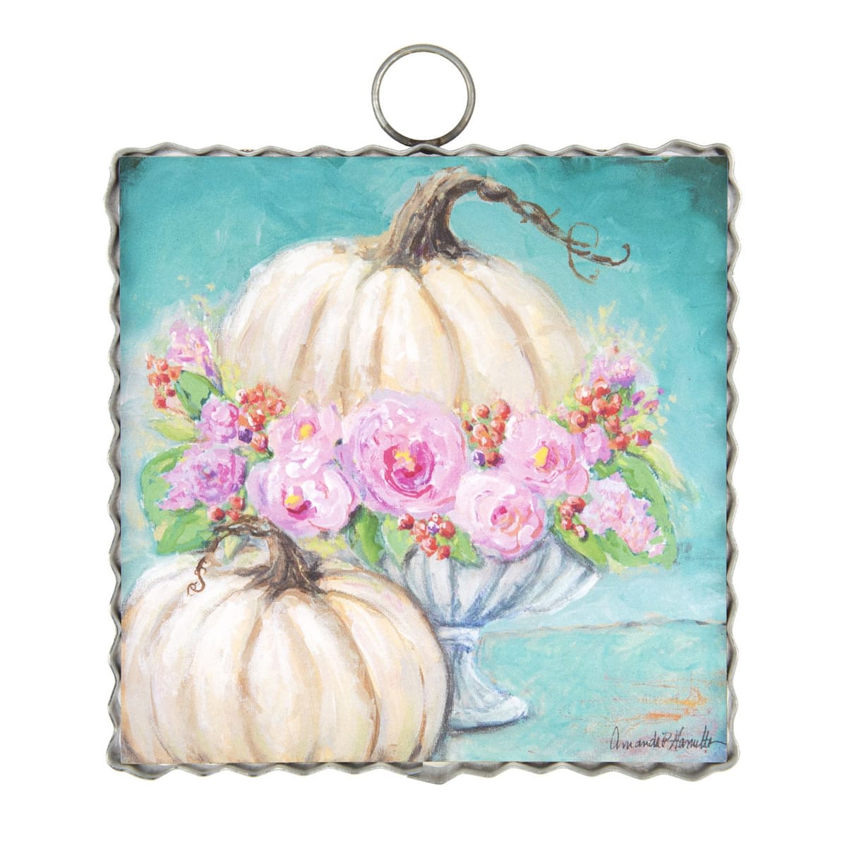 Mini Pink Florals & Pumpkin Print Flower Bouquet