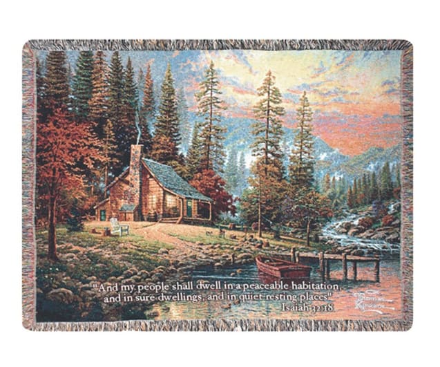 A Peaceful Retreat with Verse Tapestry Throw