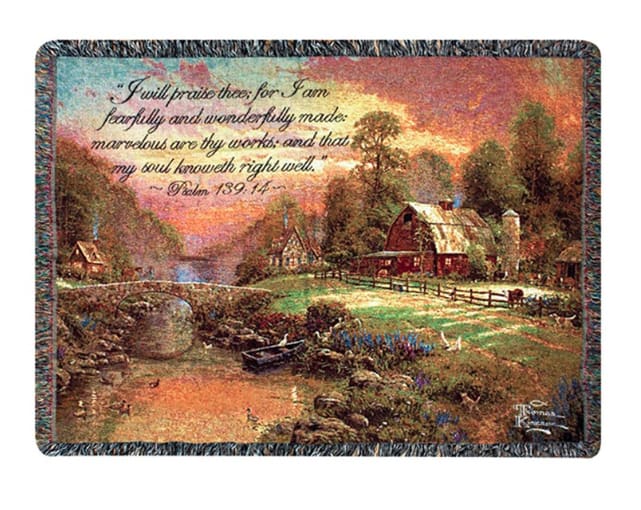 Sunset at Riverbend Tapestry Throw