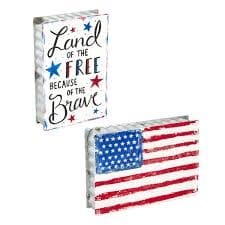 "Free & Brave" Flag Reversible Sitter Flower Bouquet