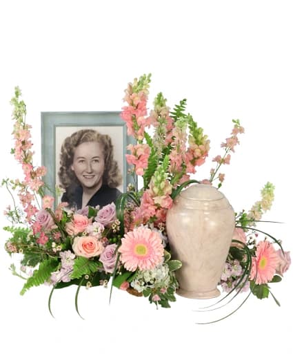 DELICATE REMEMBRANCE CREMATION FLOWERS  (URN/FRAME NOT INCLUDED)