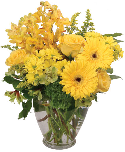 DIVINELY GOLDEN FLOWER ARRANGEMENT