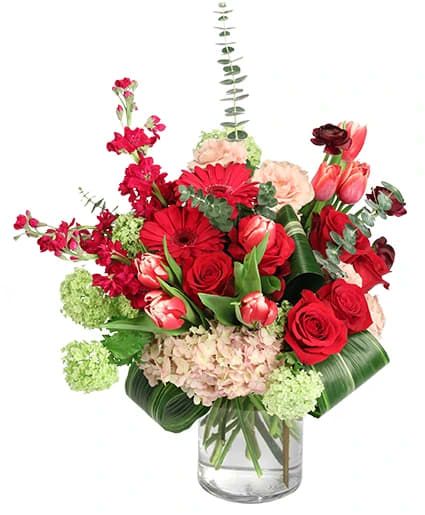 MOODY GARNET FLORAL ARRANGEMENT